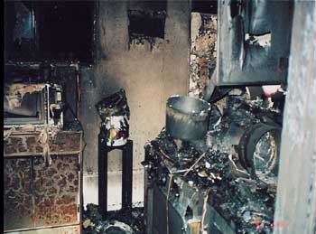 burned home kitchen