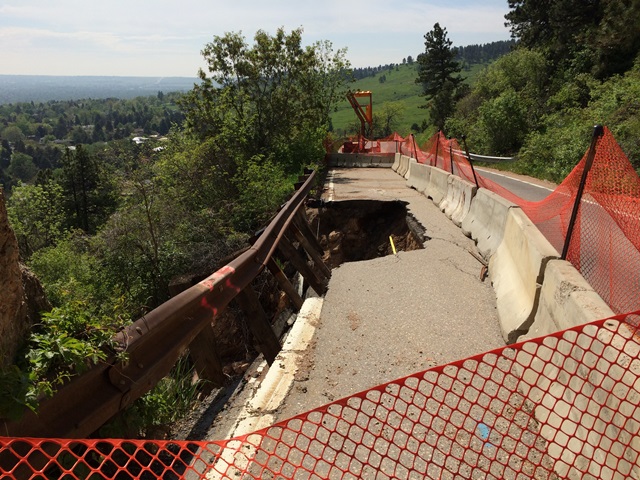 Damages to Flagstaff Road from the 2013 flood