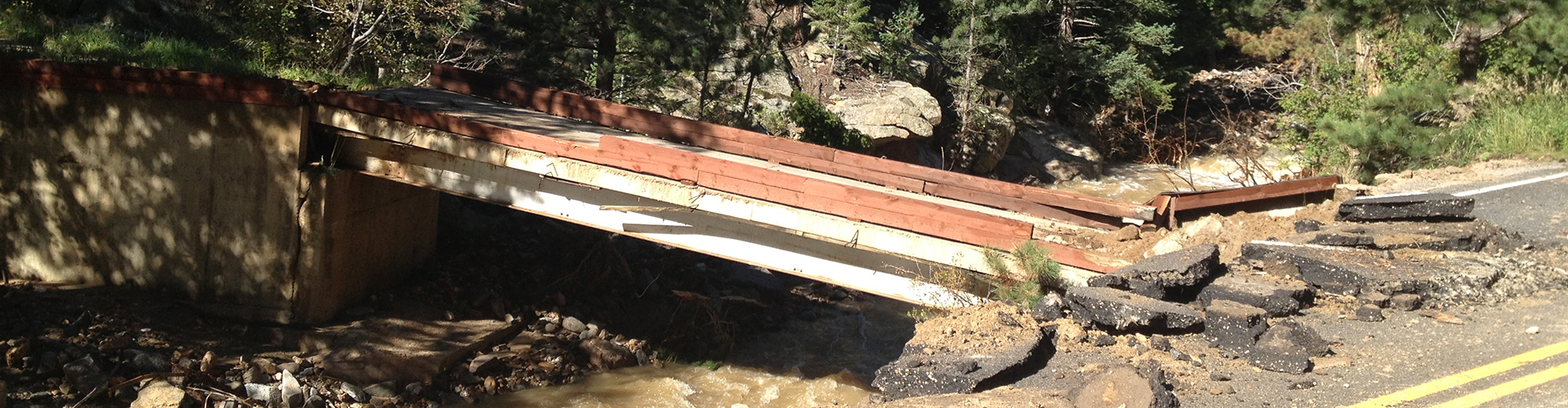 Private bridge destroyed in the 2013 Flood