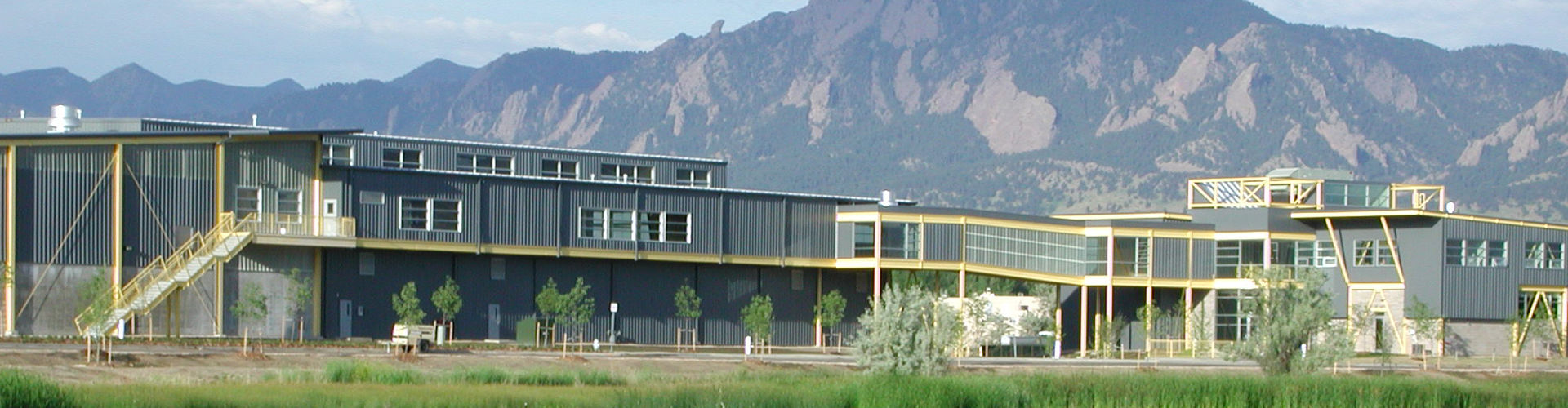 view from street of recycling center and offices