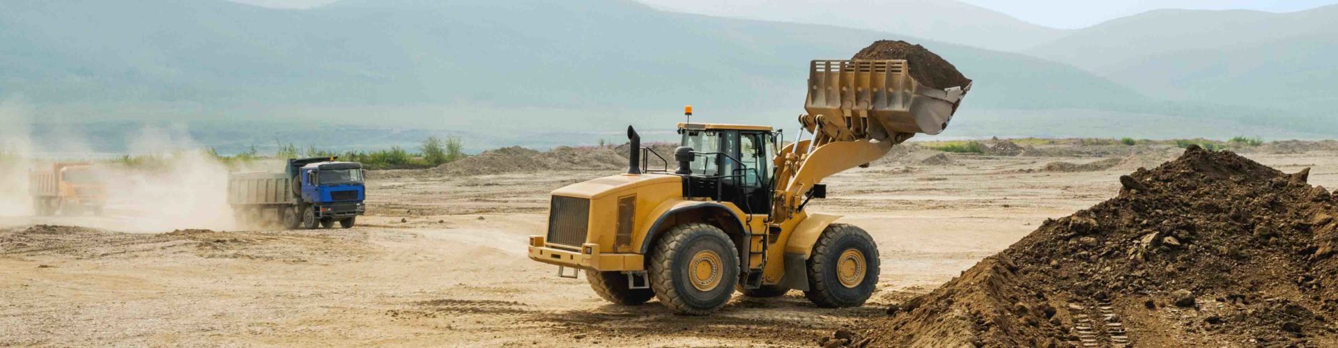construction site with dust