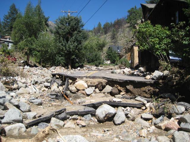 Gold Run Road Flood damages from September 2013