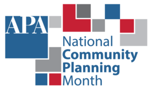 American Planning Association (APA) National Community Planning Month logo