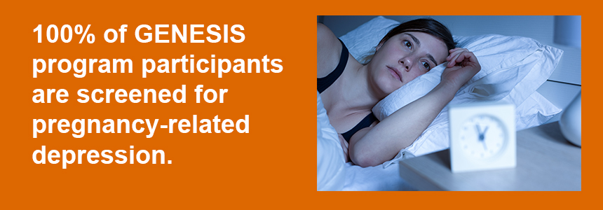 100% of GENESIS program participants are screened for pregnancy-related depression