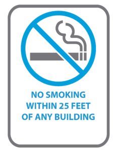 no smoking within 25 feet of any building
