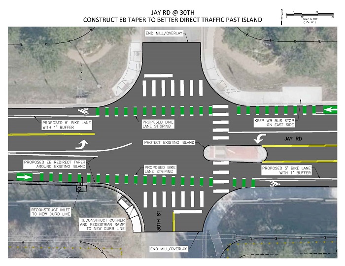 Proposed improvements at Jay Road and 30th Street