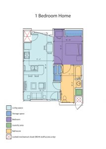 The Spoke on Coffman Street - 1 Bedroom Floor Plan