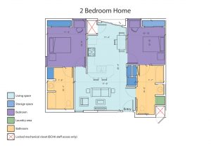 The Spoke on Coffman Street - 2 Bedroom Floor Plan