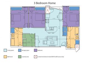 The Spoke on Coffman Street - 3 Bedroom Floor Plan