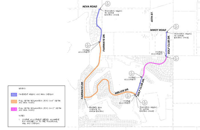 Lake Valley Paving Project area map Summer 2021