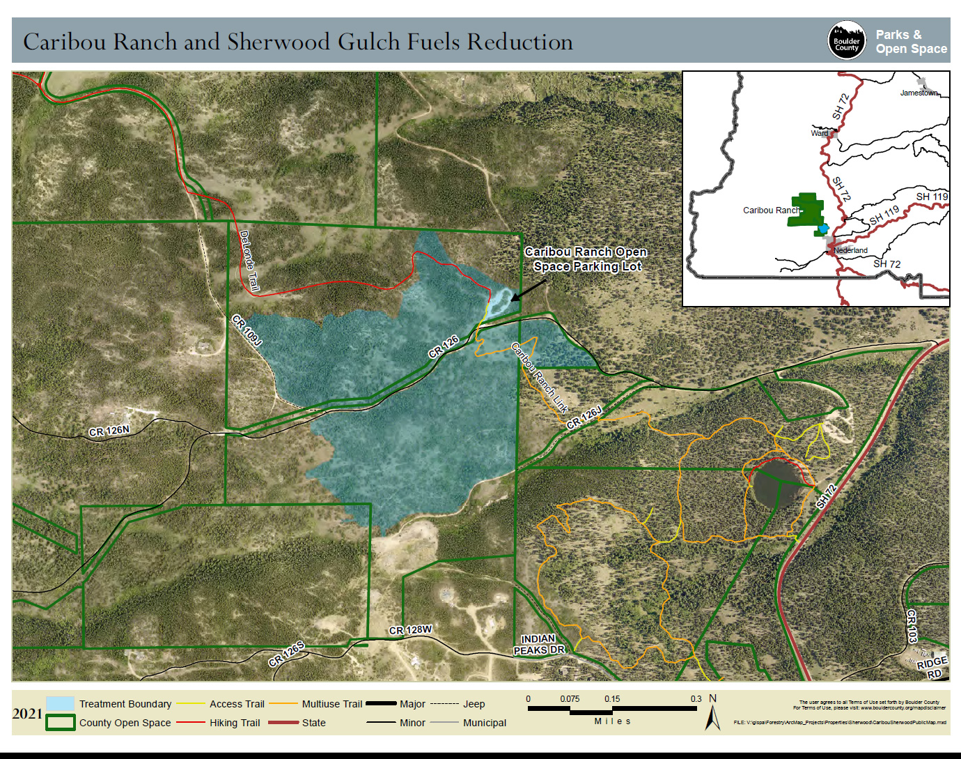 Caribou Ranch and Sherwood Gulch Forestry Project Map