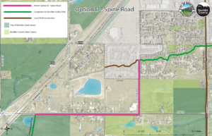 Map showing the new trail connecting Jay Rd. (Cottonwood Trail) to the Longmont-to-Boulder (LoBo) Trail