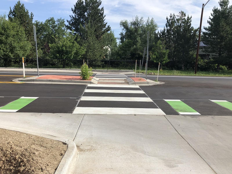 Jay Road crosswalk and new roadway completed June 2021