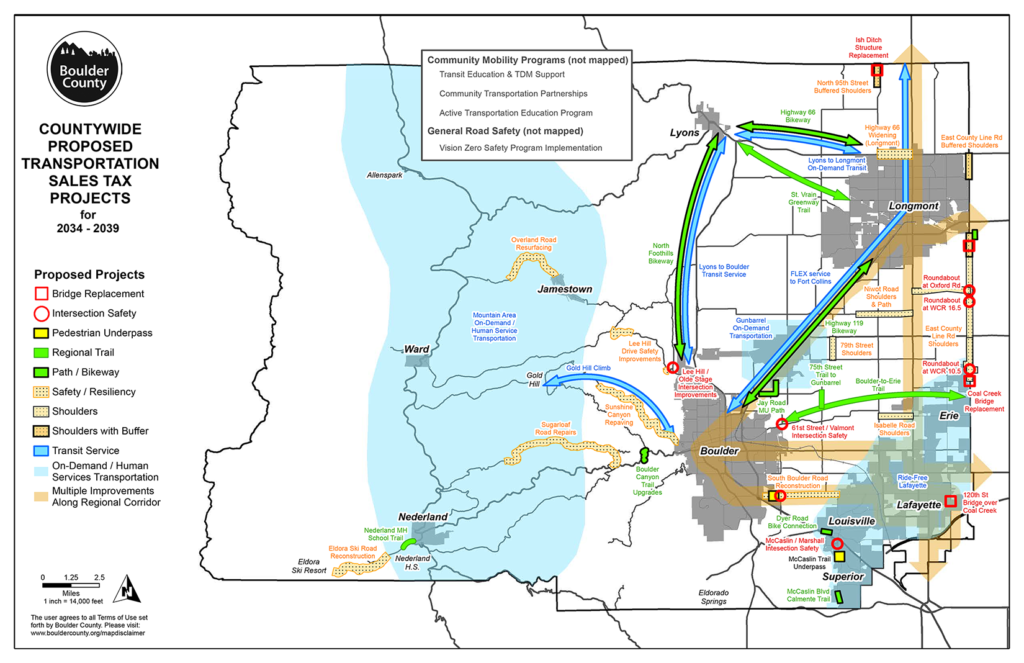 Map: Countywide Proposed Transportation Sales Tax Projects 2034-2039