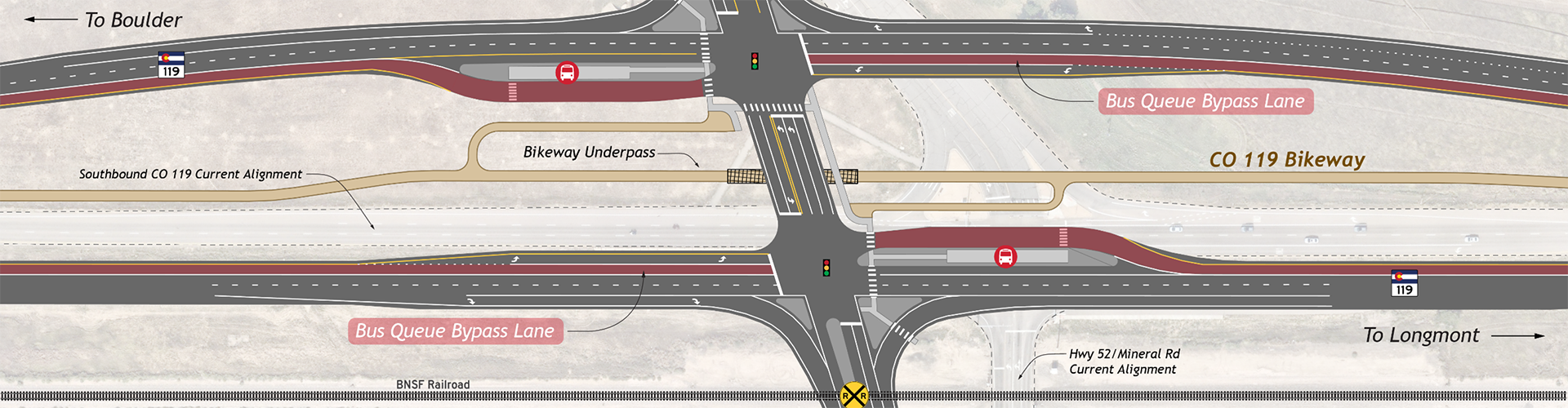 Highway CO119 CO52 intersection design concept
