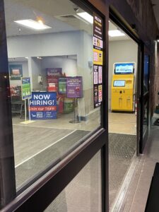 Motor vehicle self-service renewal kiosk inside Louisville King Soopers