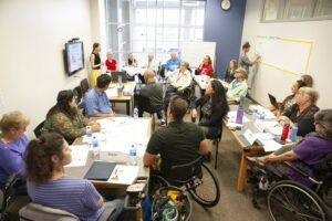 Photo of inclusive group meeting for Mobility Access Coalition