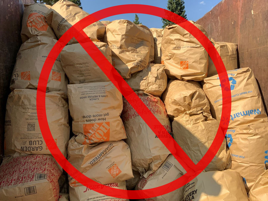 Brown paper yard bags are not accepted