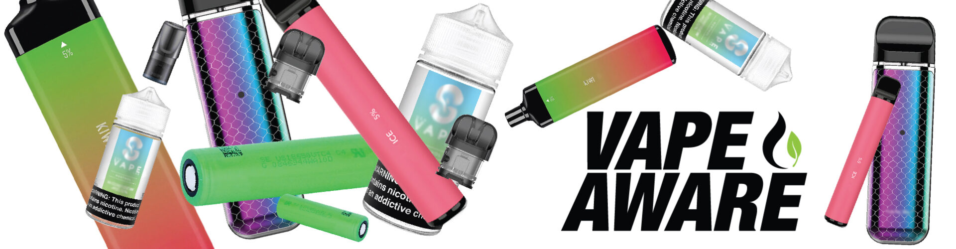 images of different types of vaping devices, cartridges, batteries, and other vaping accessories