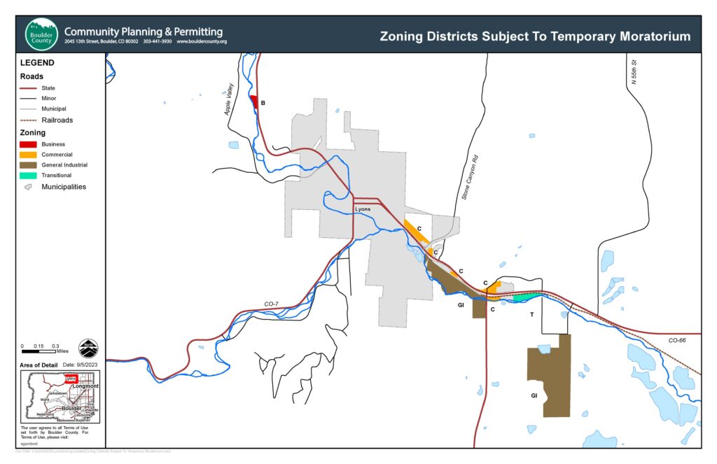 Image of Lyons area Zoning Map