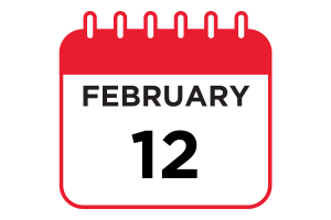 Calendar icon for February 12