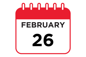 Calendar icon for February 26
