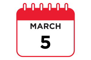 Calendar icon for March 5