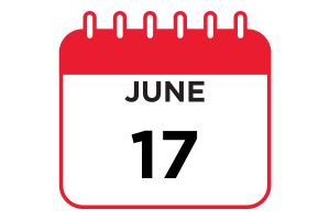 Calendar saying June 17
