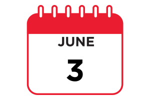 Calendar saying June 3