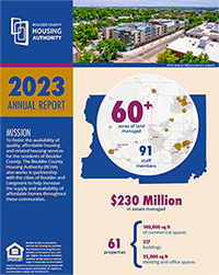 Image of the cover page of the Boulder County Housing Authority Annual Report for the year 2023