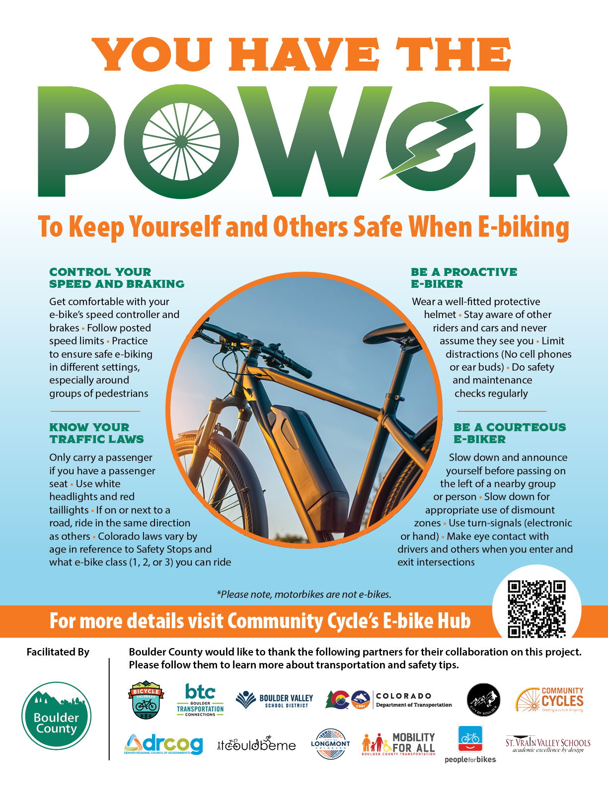 Youth Transportation flier featuring a picture of a bike and text about safety