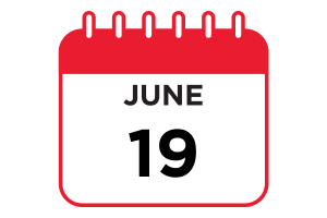 Calendar with June 19