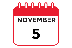 Calendar saying November 5