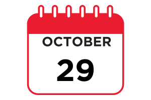 Calendar saying October 29
