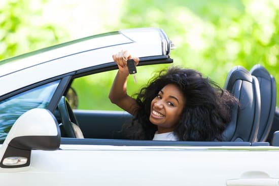 young woman in convertible