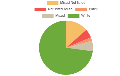 Image of a circular chart with segments showing race of community engagement participants