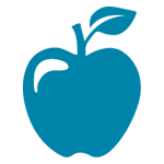 Icon of an apple representing nutrition or food-related programs.