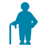 Icon representing programs and services for seniors or older adults.