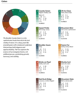 a graphic showing Boulder County's color palette