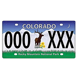 Rocky Mountain National Park group specialty license plate