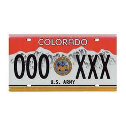 US Army military specialty license plate