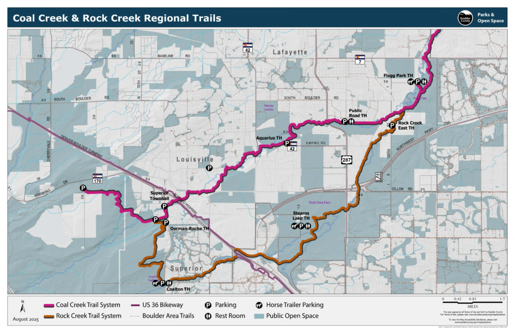 Map of the Coal Creek and Rock Creek Trails
