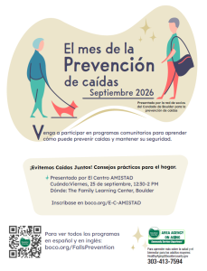 Fall Prevention Month Flyer in Spanish