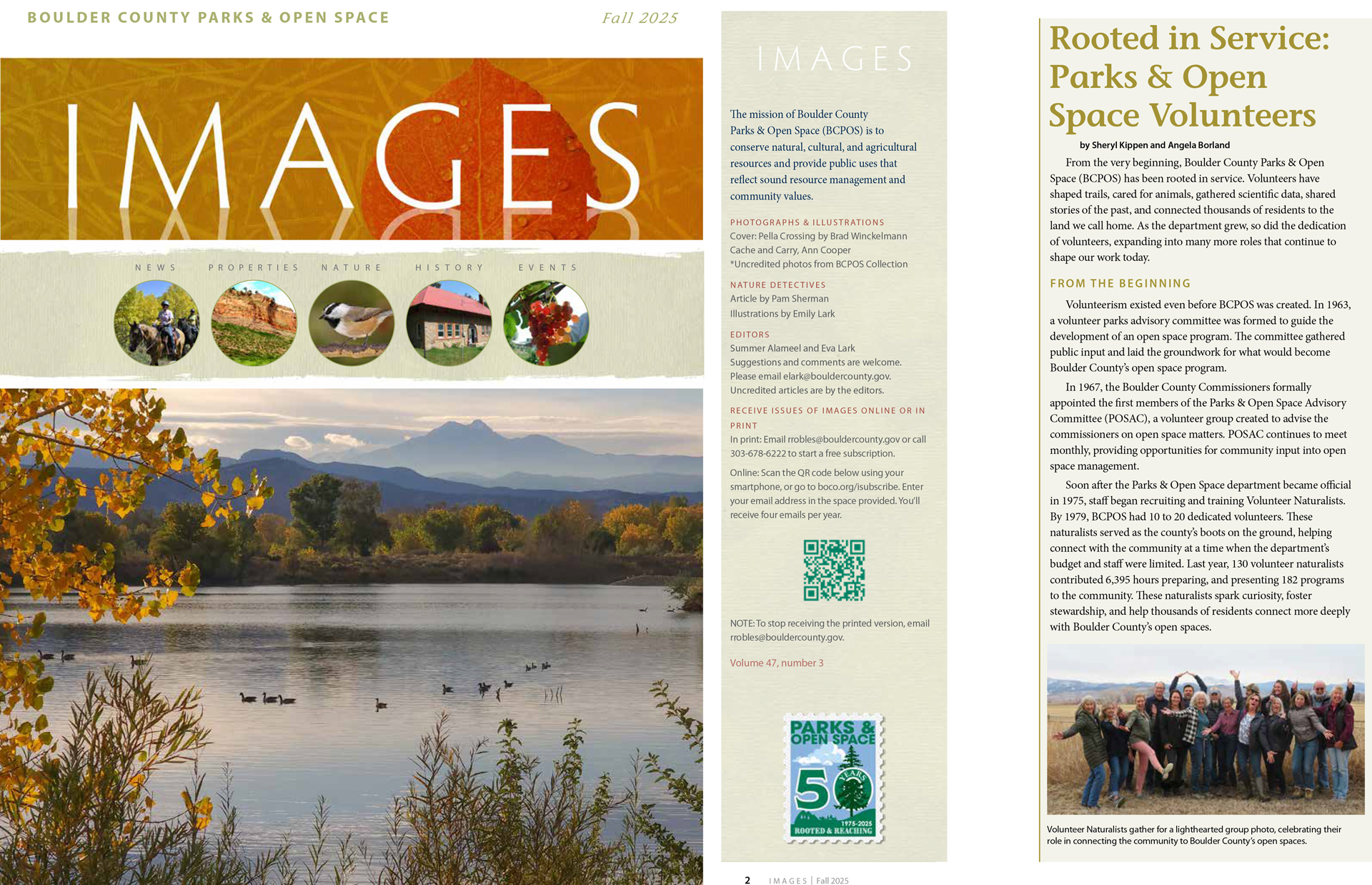 Cover and first page of Images Fall 2025 edition