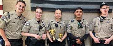 Sheriff's Office Cadets with trophies won at a national Competition