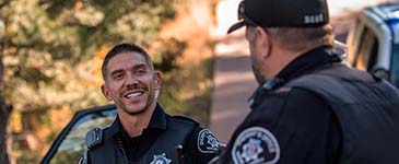 Two Sheriff's deputies talking