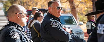 Sheriff Curtis 'CJ' Johnson looking on at a parade