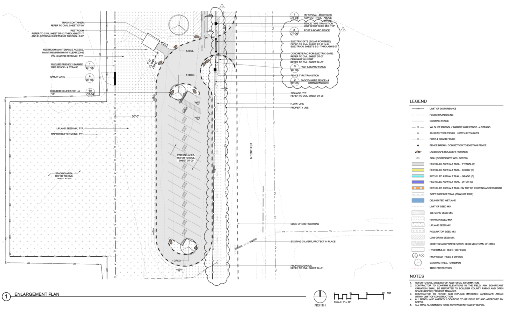 Detailed site plan of the Kingbird Crossing Trailhead at Prairie Run