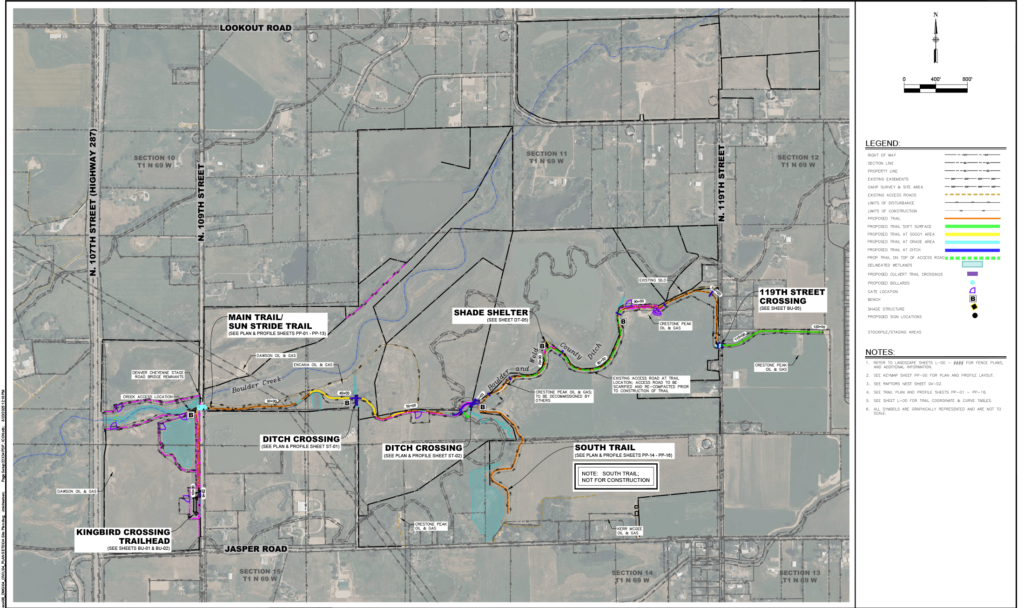 Detailed site plan of the southwest section of Prairie Run
