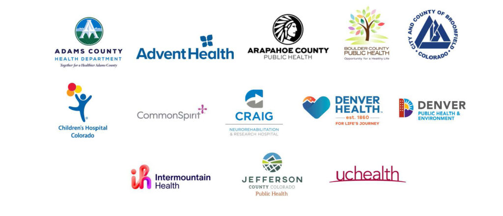 logos of local public health agencies and hospitals who belong to a regional gun safety collaboration